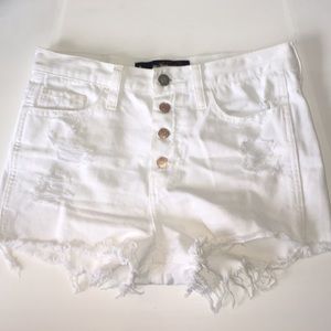white denim shorts